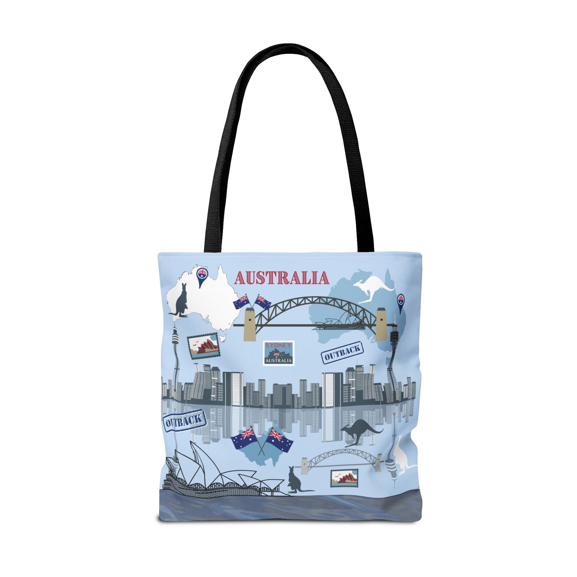 Australia Landmarks Tote Bag Sydney Opera House Kangaroos 3 Sizes Atlas Wanderlust