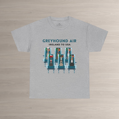 Greyhound Air Short Sleeve Shirt Ireland to USA Benefits Greyhound Rescue Atlas Wanderlust