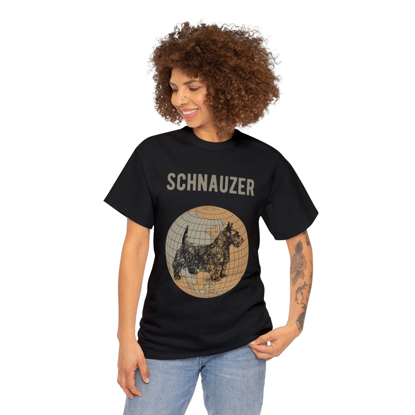 Schnauzer T-Shirt, Old- World Map Tee Atlas Wanderlust