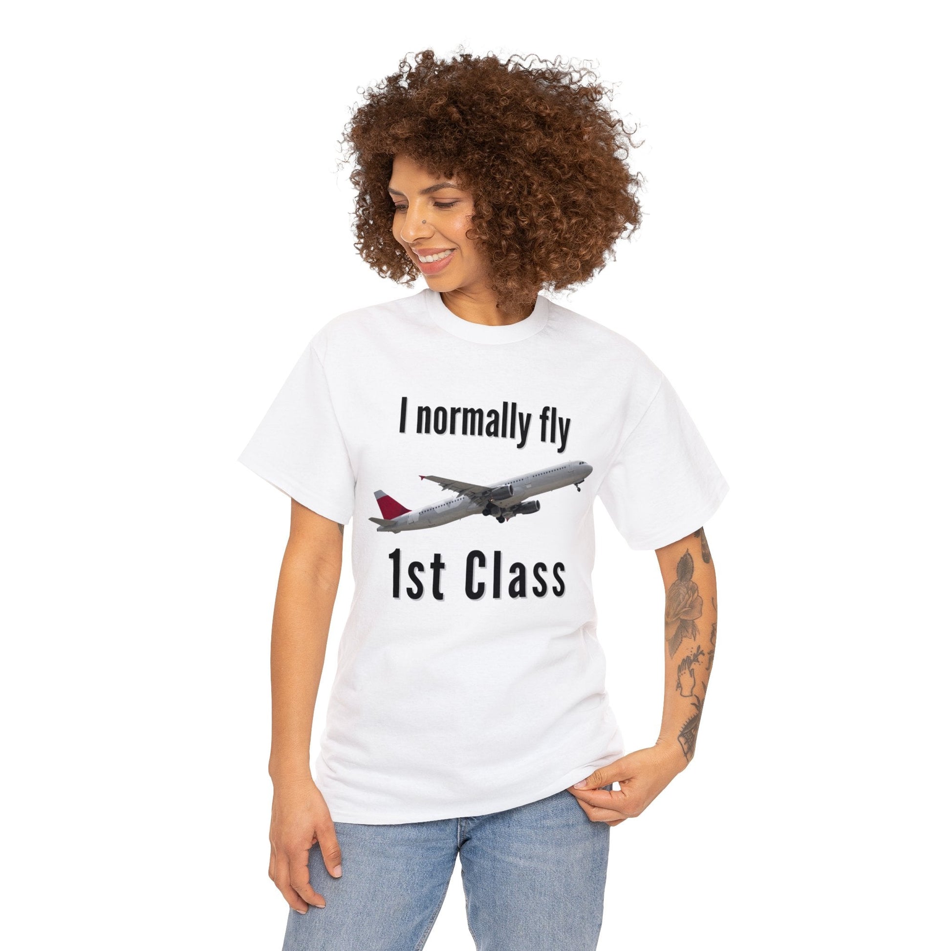 I normally Fly 1st Class T-Shirt, Funny Travel Tee Atlas Wanderlust