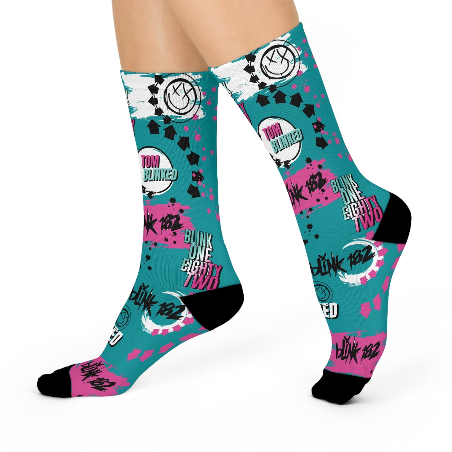 Blink 182 Socks Tom Is Back! Unisex Adult Stretchy Mid Calf Atlas Wanderlust
