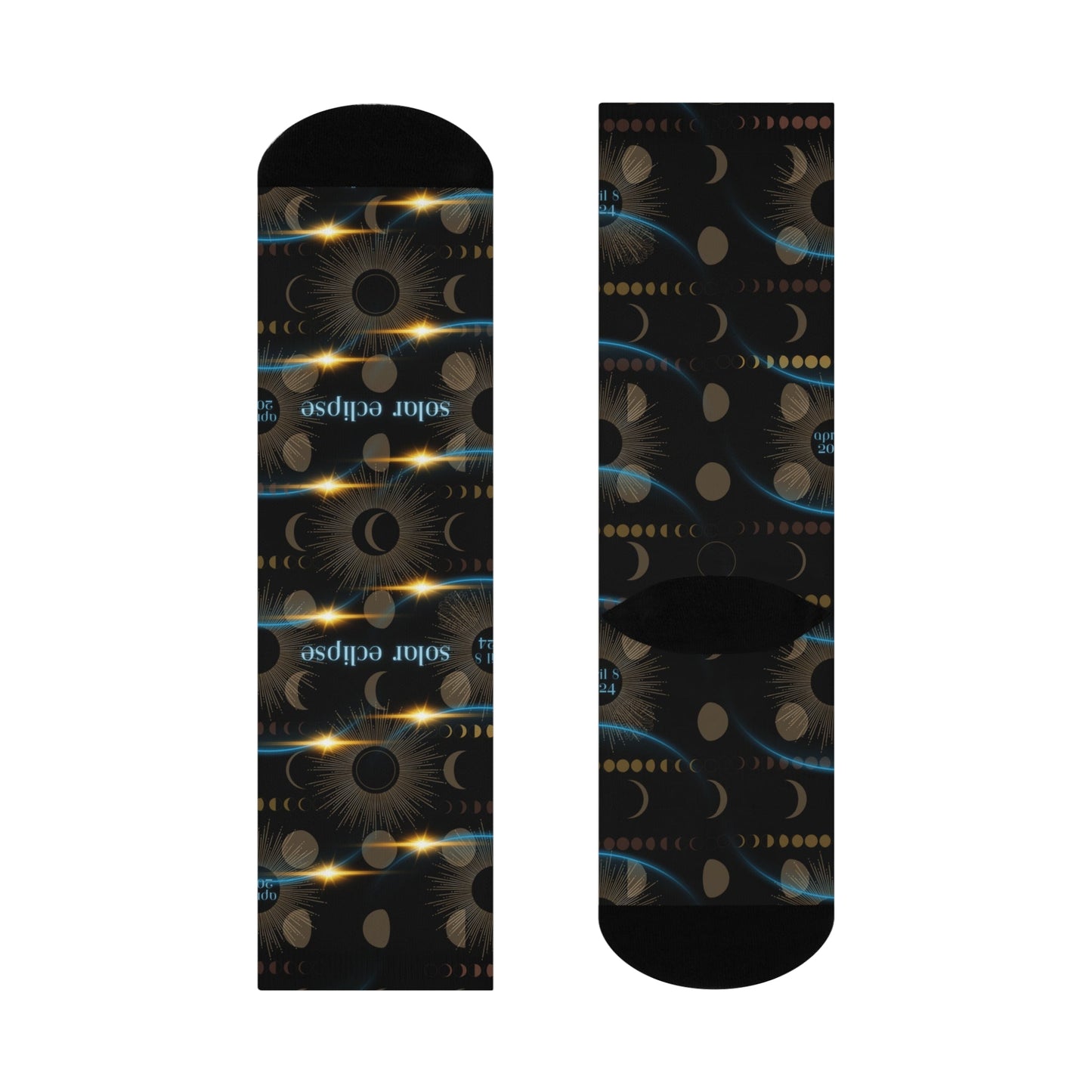 Solar Eclipse Crew Socks, April 8 2024 Exclusive! Atlas Wanderlust