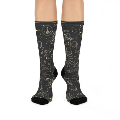 Celestial Socks Astrology Unisex Adult Stretchy Mid Calf Original Atlas Wanderlust