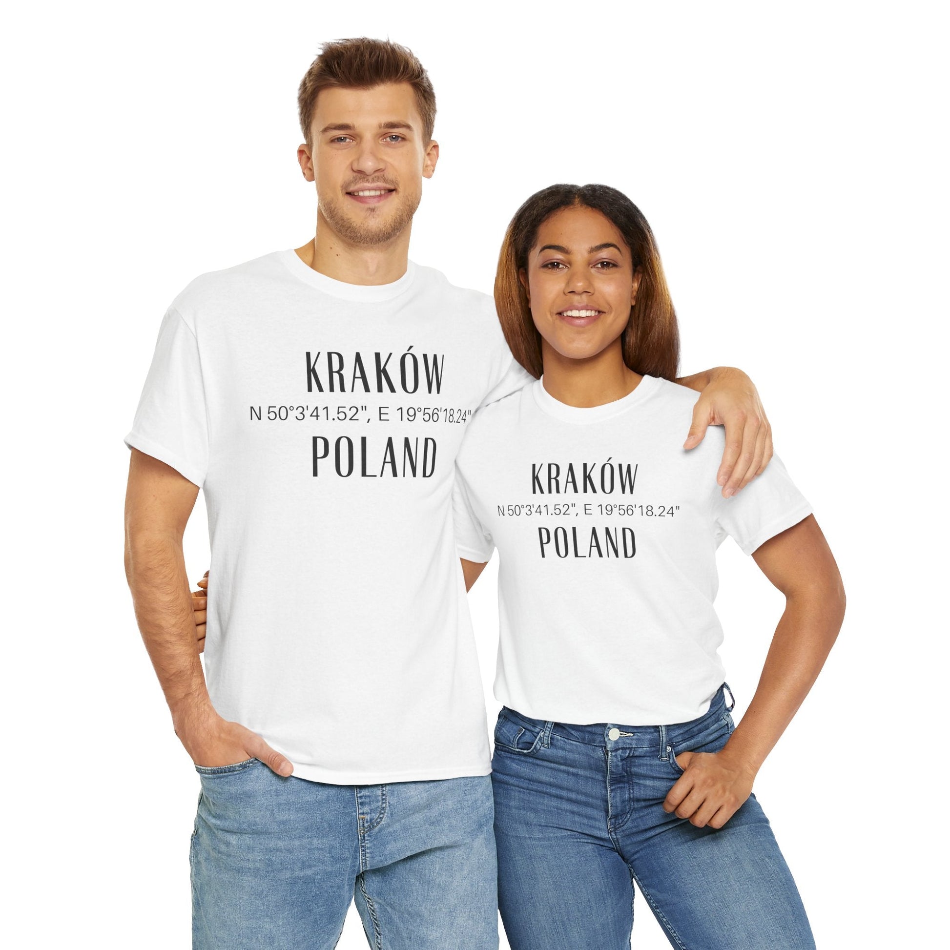 Krakow, Poland Coordinates T-Shirt Unisex Atlas Wanderlust