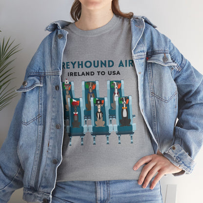 Greyhound Air Short Sleeve Shirt Ireland to USA Benefits Greyhound Rescue Atlas Wanderlust