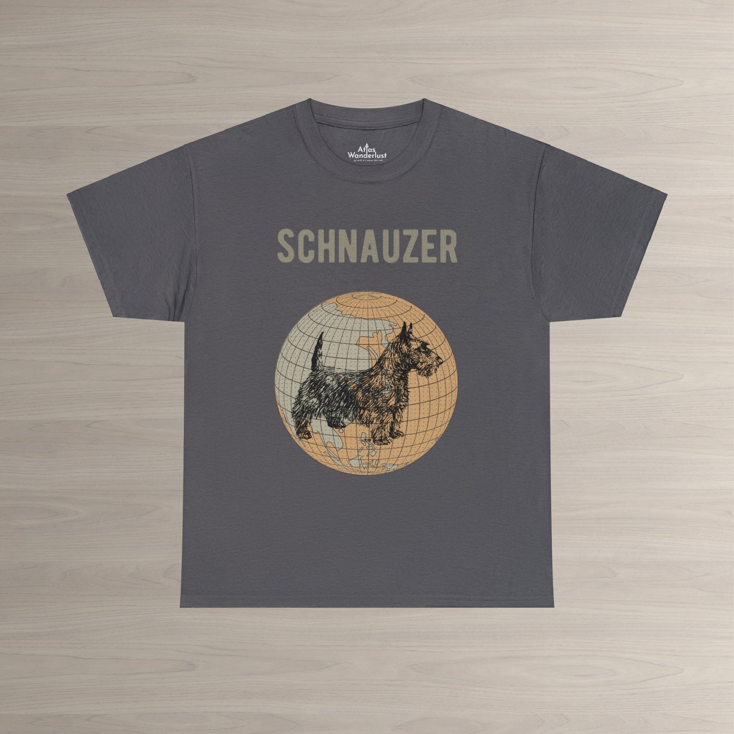 Schnauzer T-Shirt, Old- World Map Tee Atlas Wanderlust