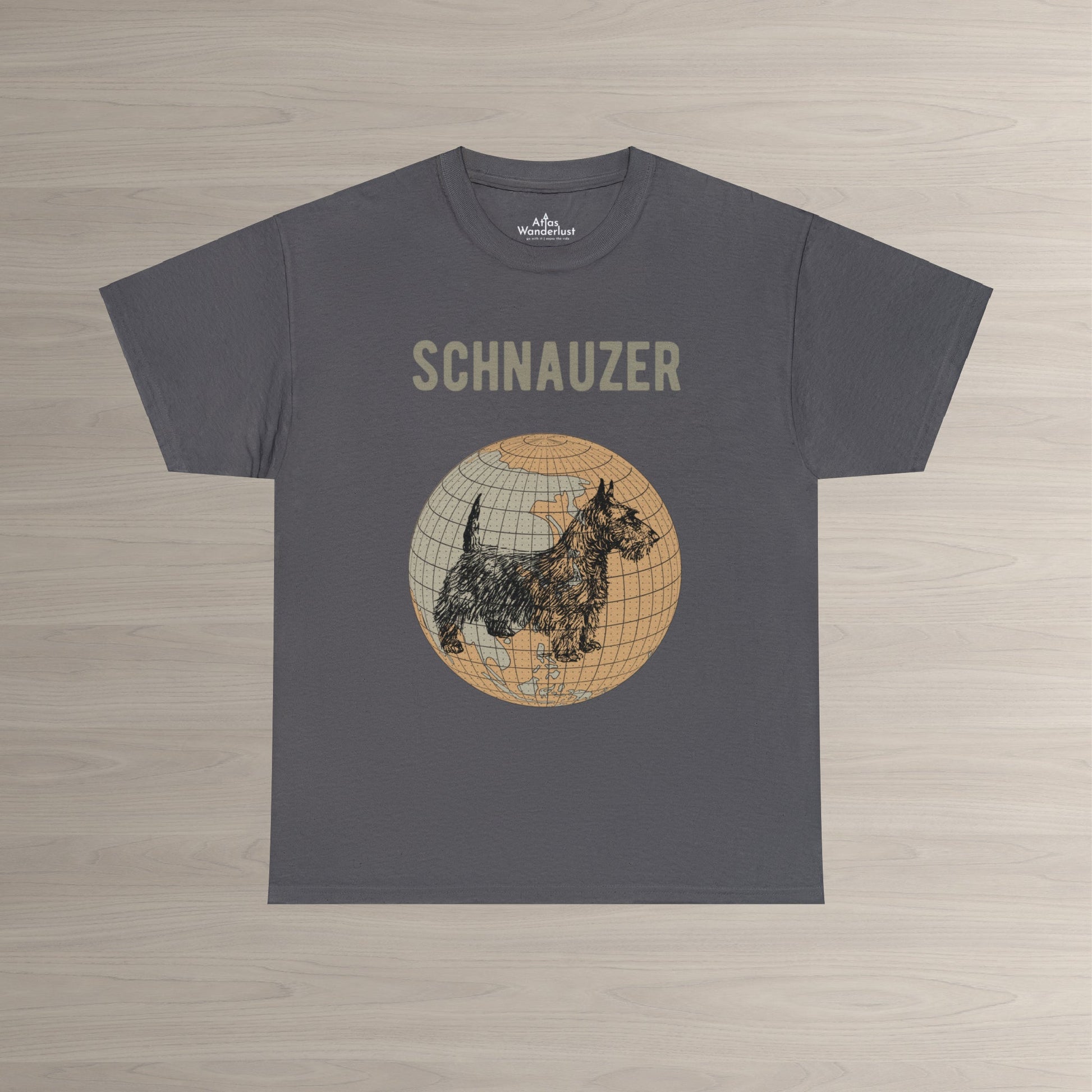 Schnauzer T-Shirt, Old- World Map Tee Atlas Wanderlust