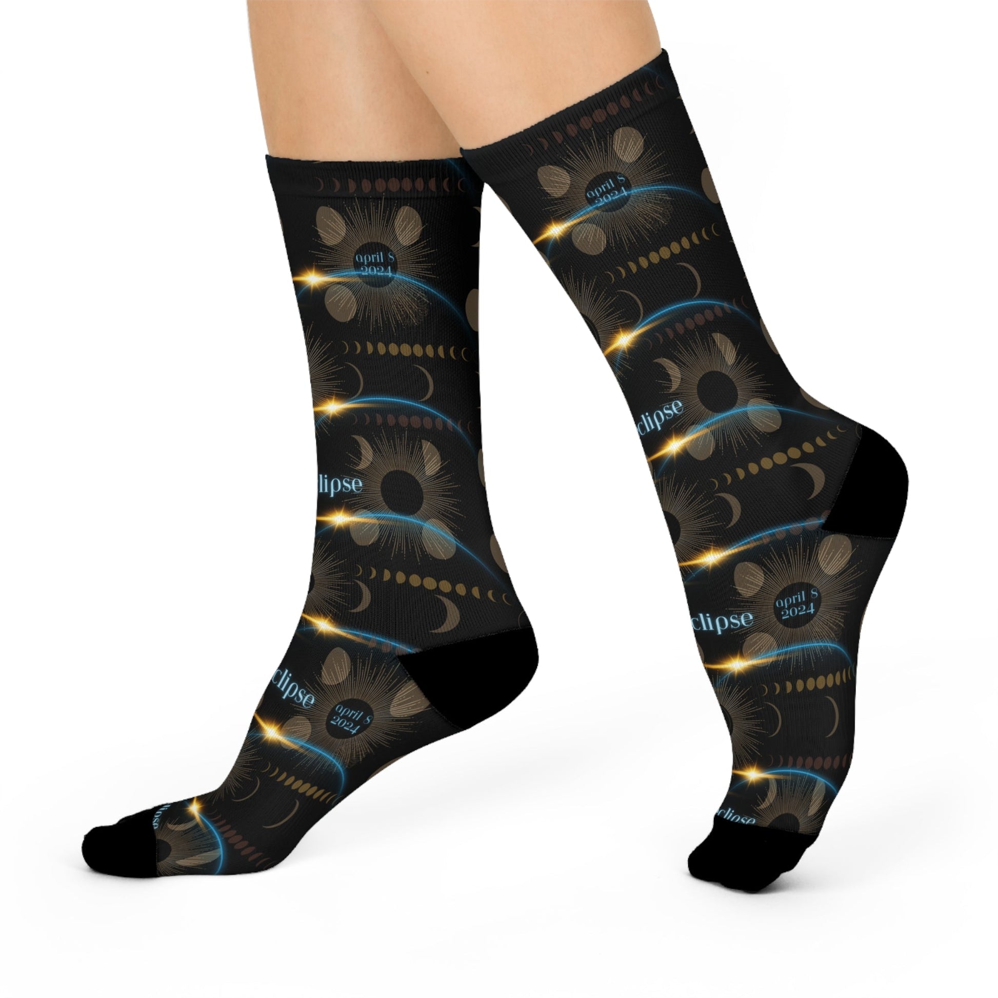 Solar Eclipse Crew Socks, April 8 2024 Exclusive! Atlas Wanderlust