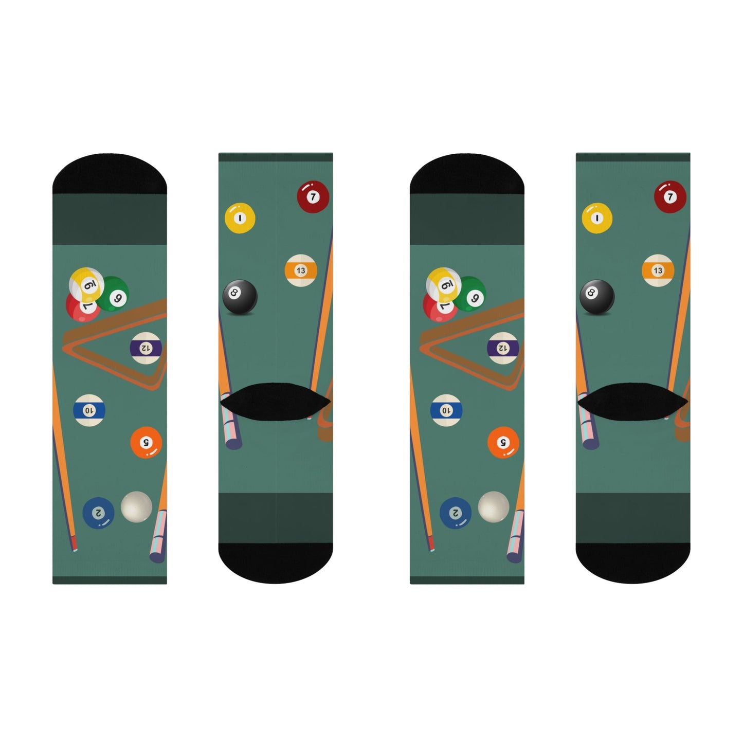 Billiards Socks! Pool Table Hustle Unisex Adult Stretchy Mid Calf Original Atlas Wanderlust