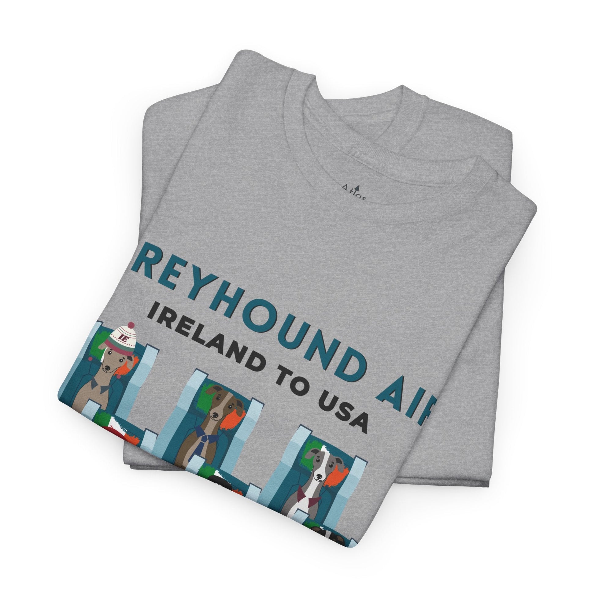 Greyhound Air Short Sleeve Shirt Ireland to USA Benefits Greyhound Rescue Atlas Wanderlust