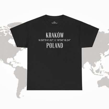 Krakow, Poland Coordinates T-Shirt Unisex Atlas Wanderlust
