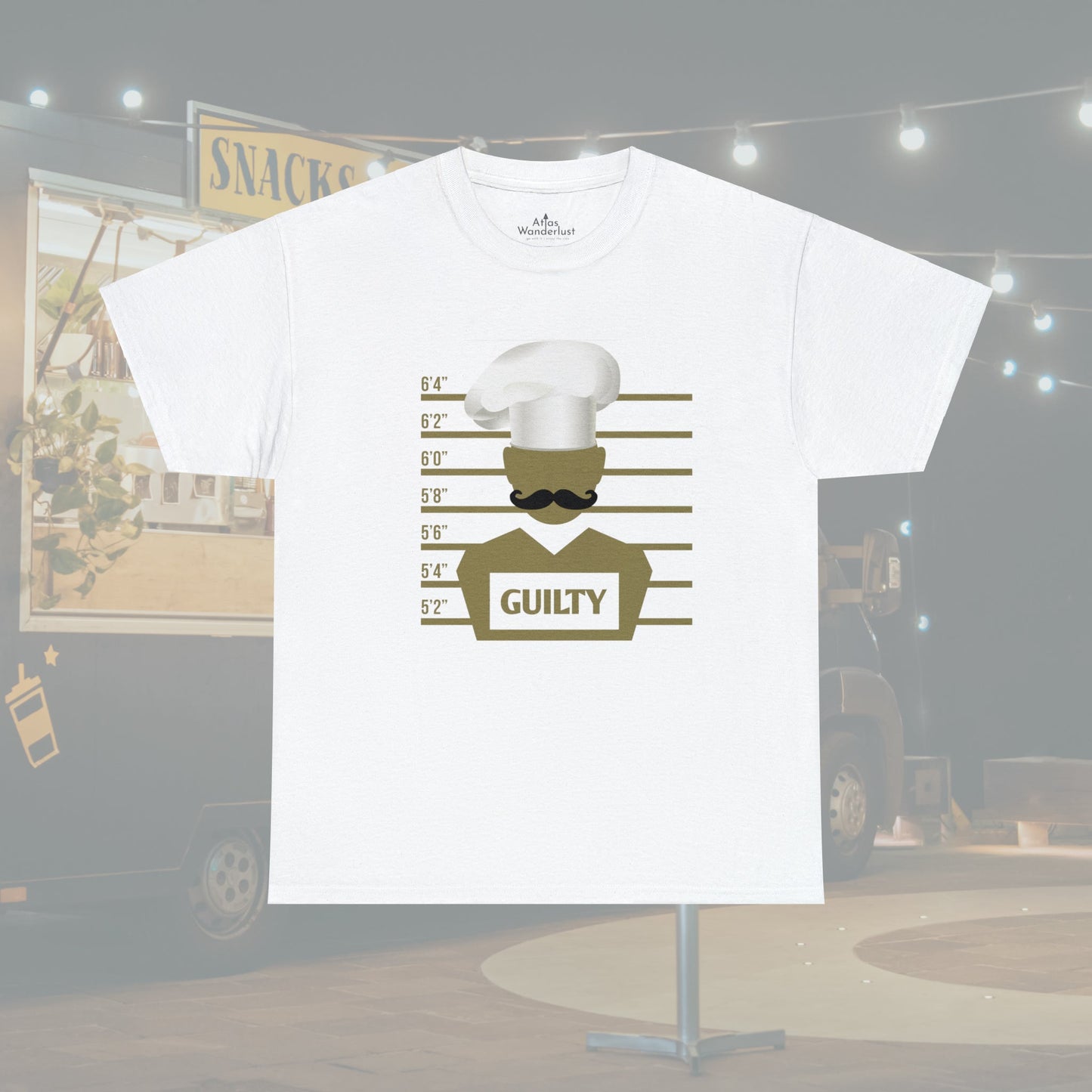 Chef Mugshot T-Shirt, Killer Cook Tee Atlas Wanderlust
