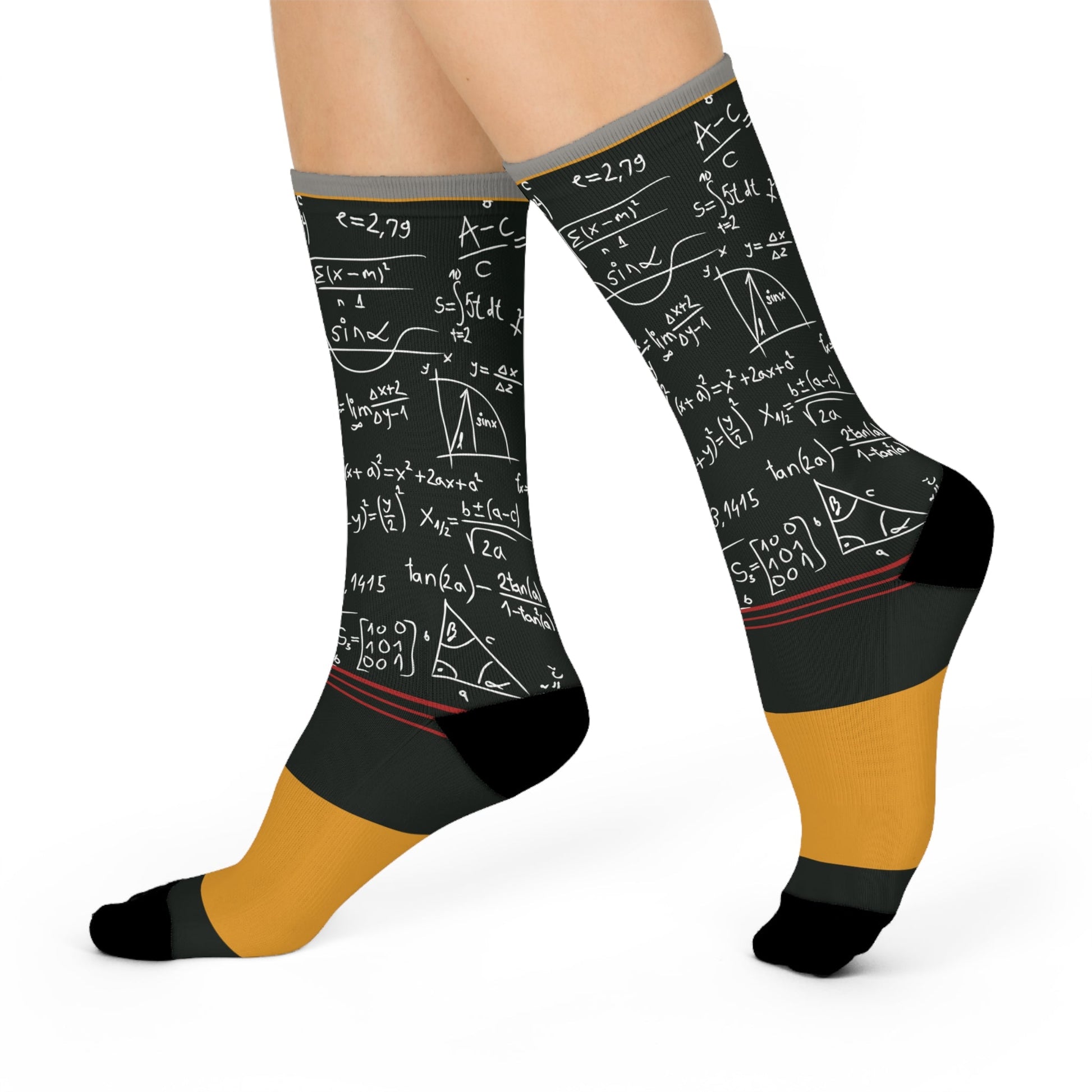 Math Teacher Socks Algebra Unisex Adult Stretchy Mid Calf Original Atlas Wanderlust