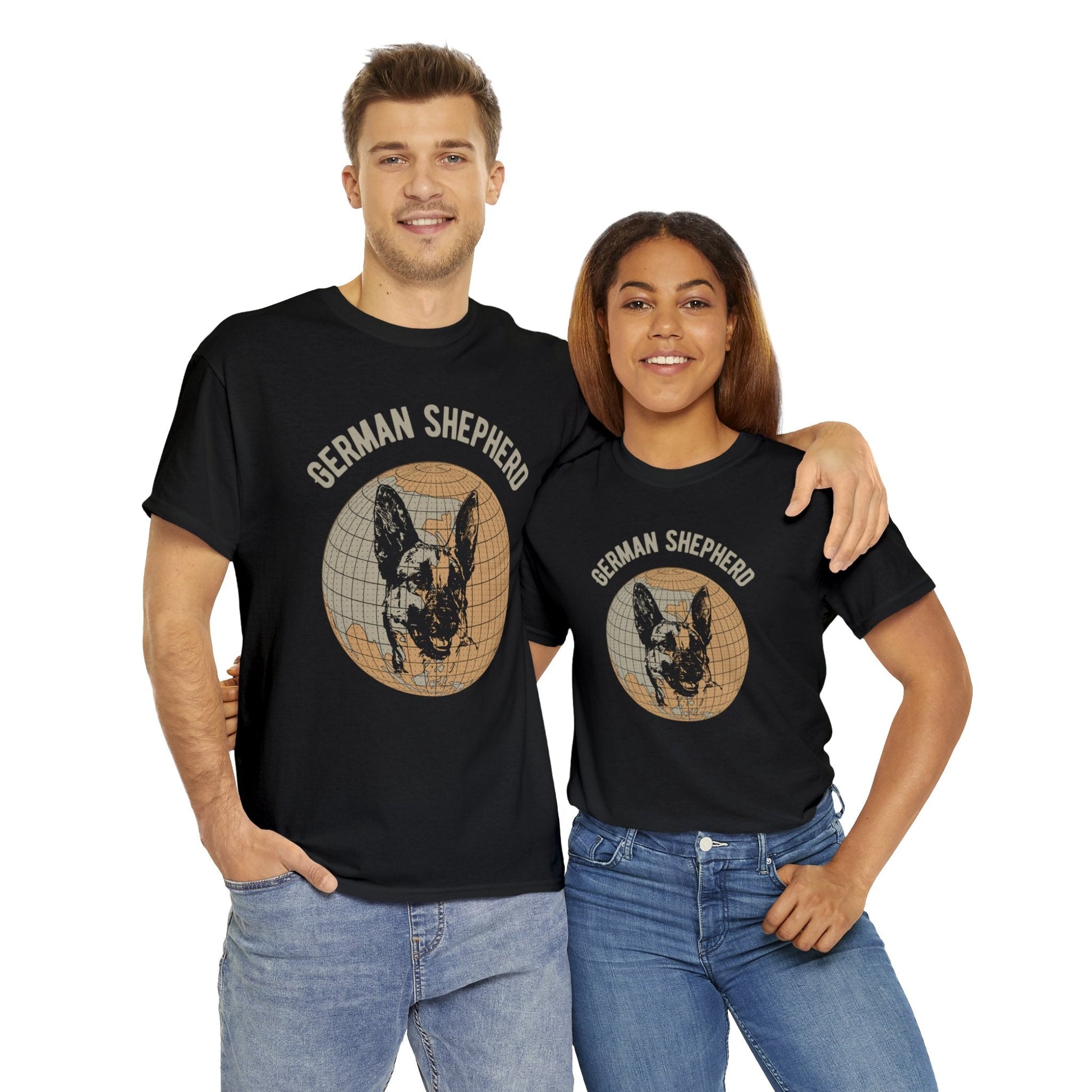 German Shepherd T-Shirt, Old- World Map Tee Atlas Wanderlust