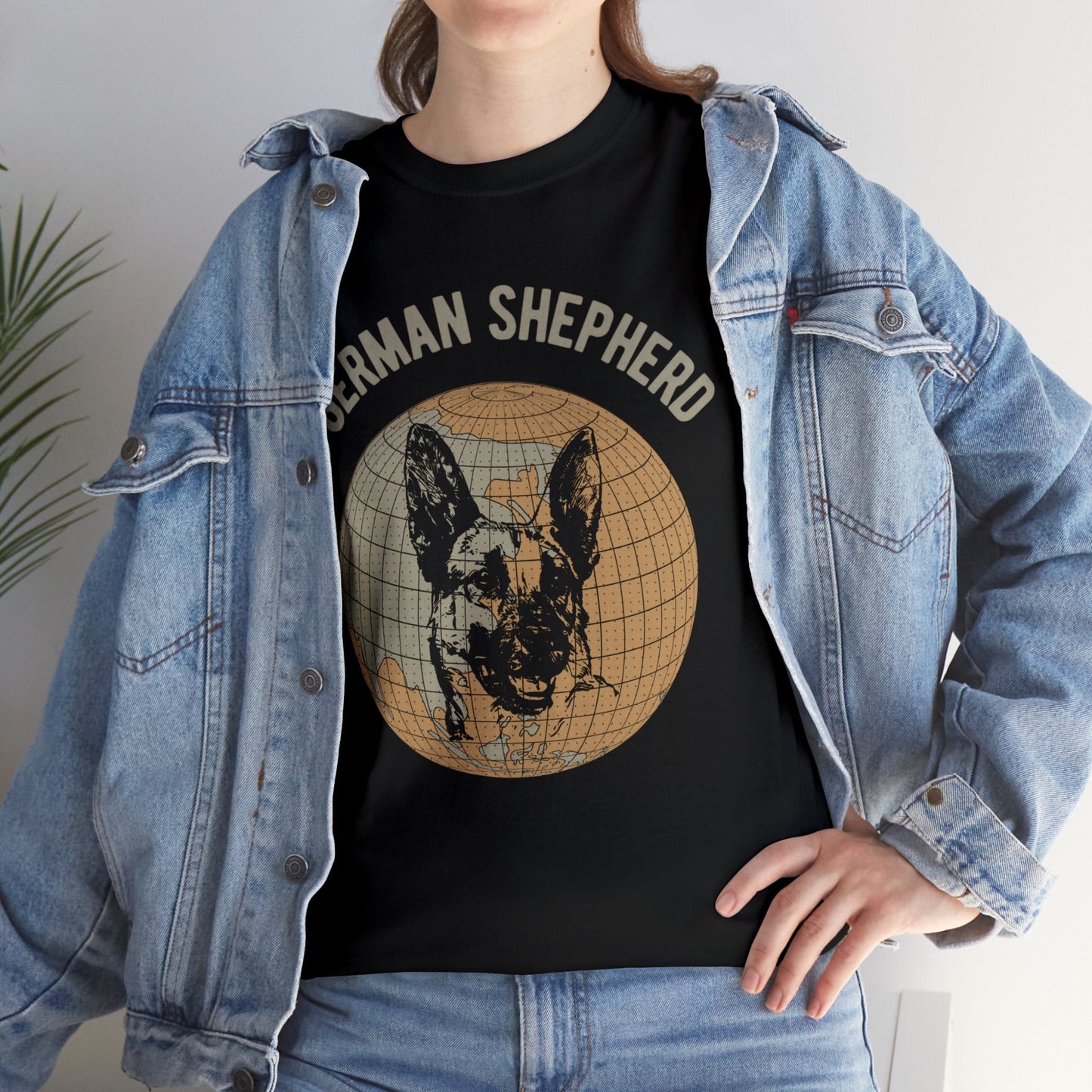 German Shepherd T-Shirt, Old- World Map Tee Atlas Wanderlust