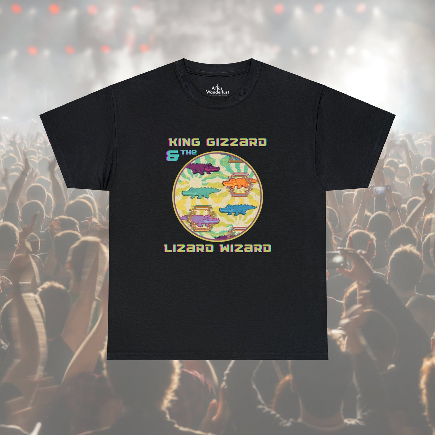 King Gizzard & Wizard Lizard T-Shirt, KGLW Alligator Atlas Wanderlust