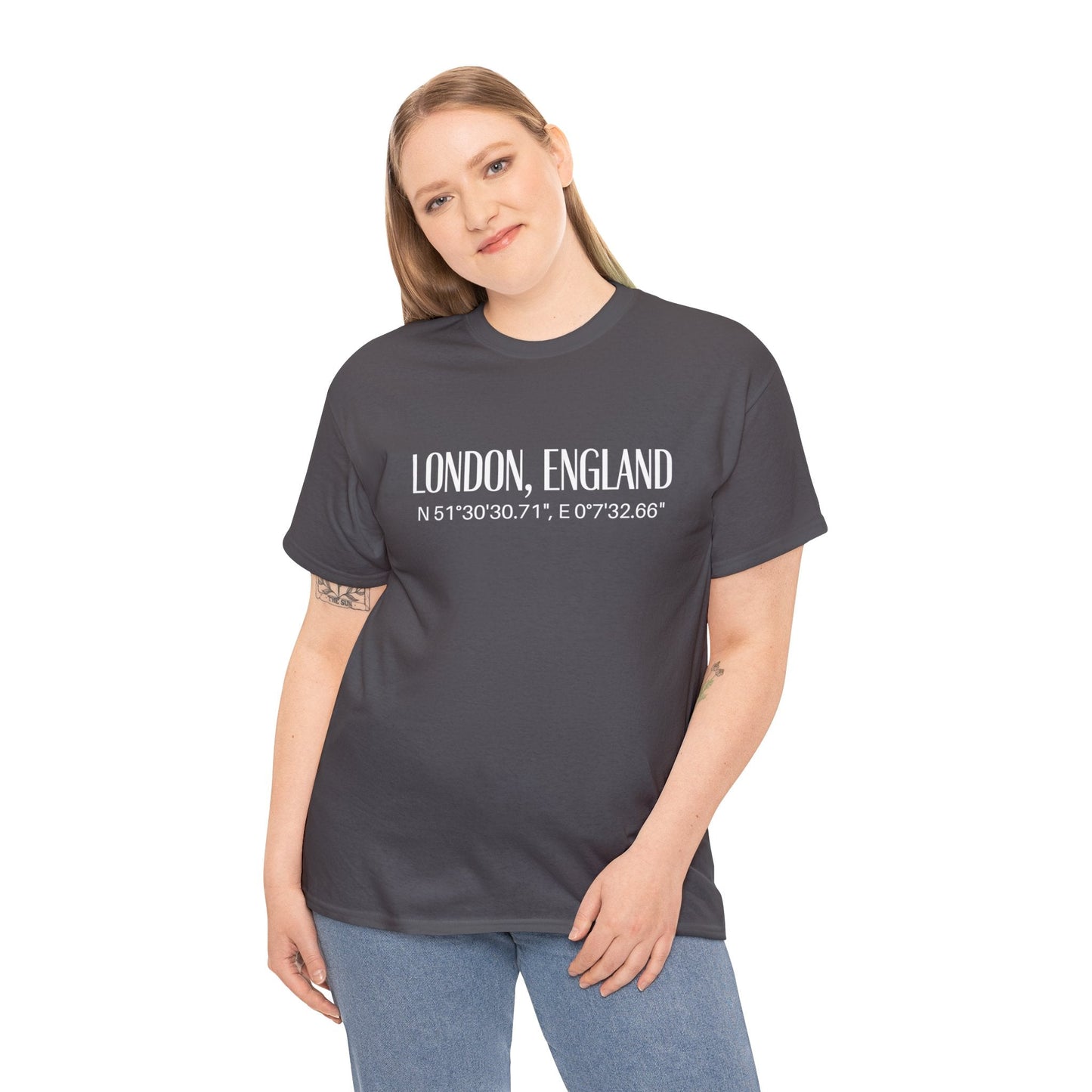 London England Coordinates T-Shirt, Modern Angophile Tee Atlas Wanderlust