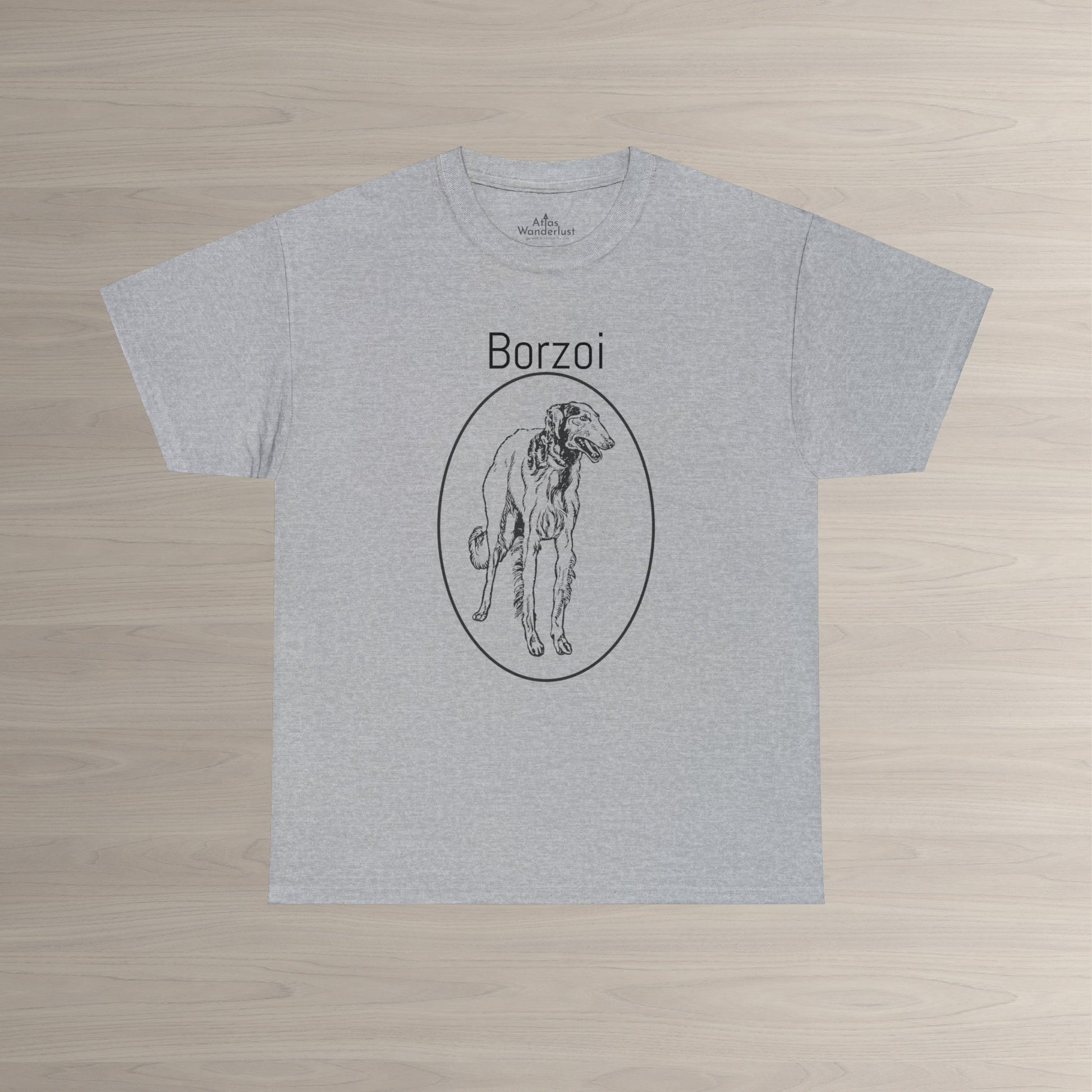 Borzoi T-Shirt, European Hound Tee Atlas Wanderlust