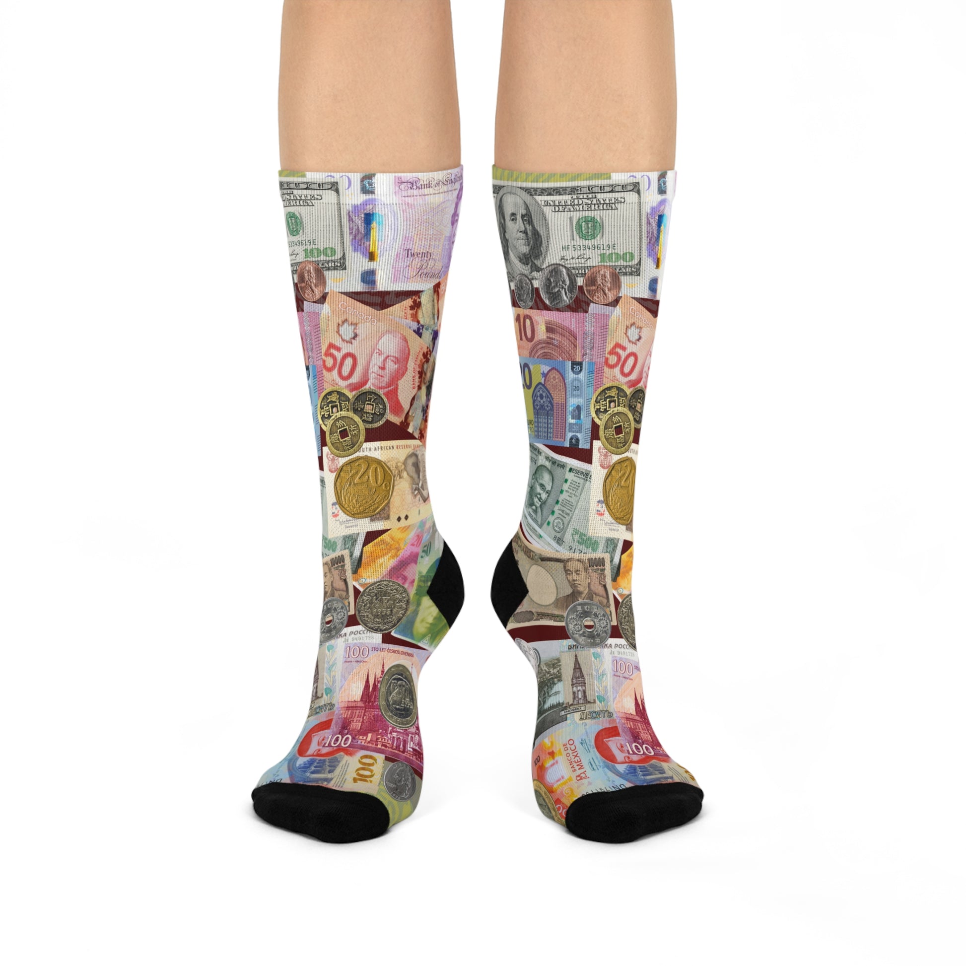 Numismatist unisex socks for coin collectors featuring a coin lover themed design