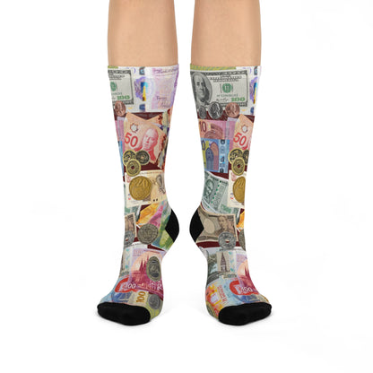 Numismatist unisex socks for coin collectors featuring a coin lover themed design