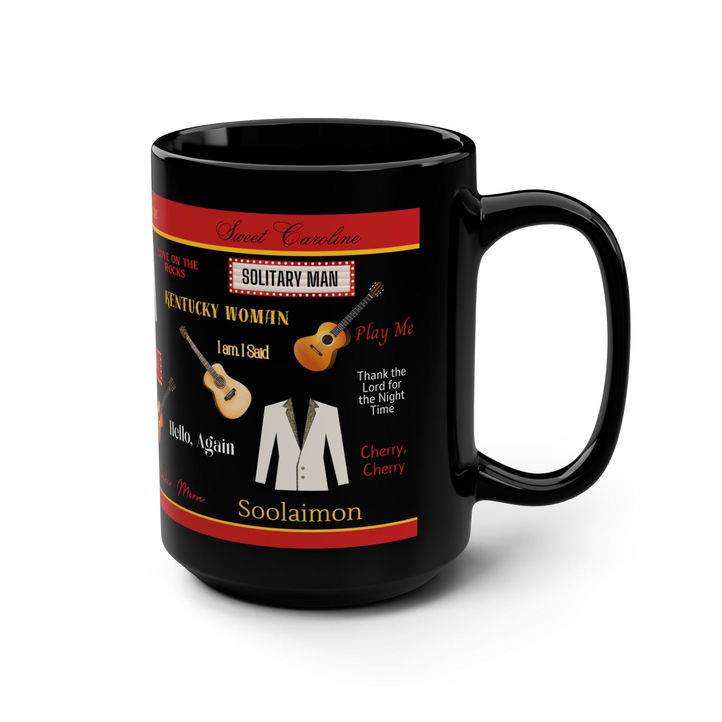 Neil Diamond Beautiful Noise 15oz ceramic music mug with classic song-inspired design