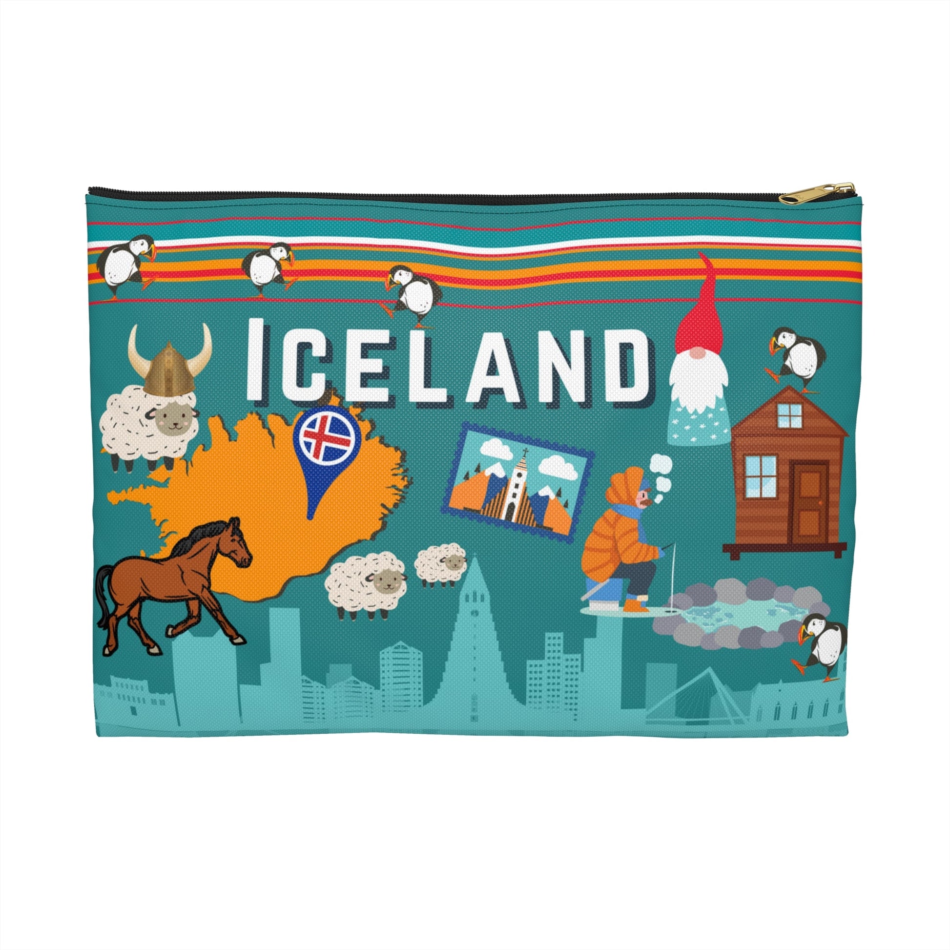 Iceland Accessory Pouch, Reykjavik Bag Atlas Wanderlust