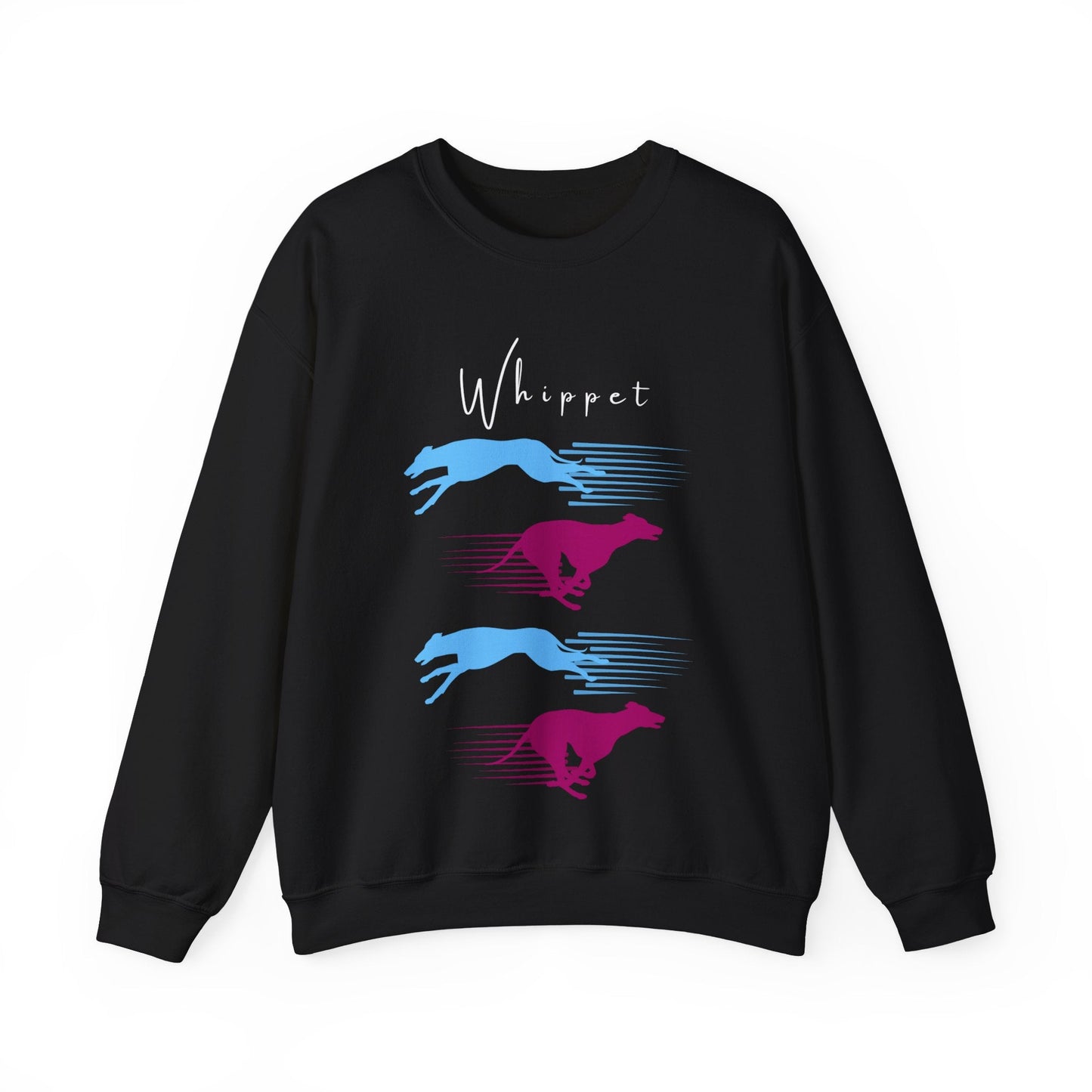 Whippet Unisex Heavy Blend Crewneck Sweatshirt- 23-hour Couch Potato, Whippet Hoodie- Original Design, Black Loose Fit, True to Size Atlas Wanderlust