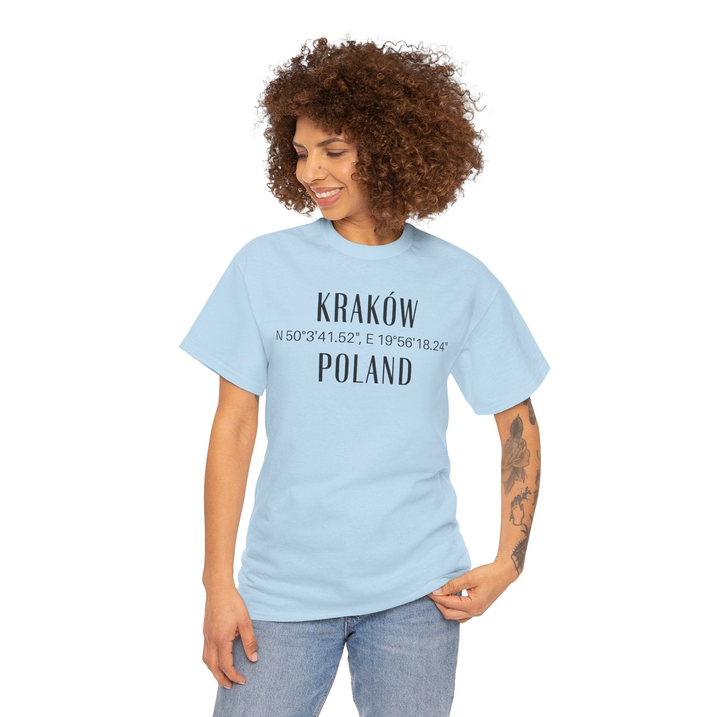 Krakow, Poland Coordinates T-Shirt Unisex Atlas Wanderlust