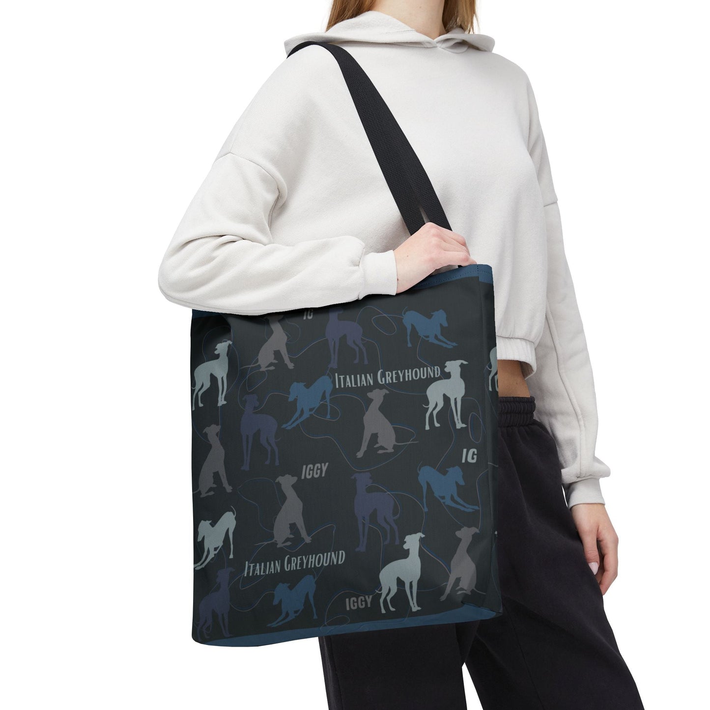 Italian Greyhound Iggy Tote Bag  Modern Design Original 3 Sizes Atlas Wanderlust