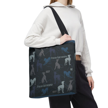 Italian Greyhound Iggy Tote Bag  Modern Design Original 3 Sizes Atlas Wanderlust
