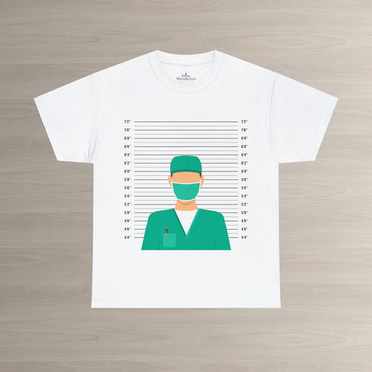 Dr. Mugshot T-Shirt, Funny Physician Tee Atlas Wanderlust