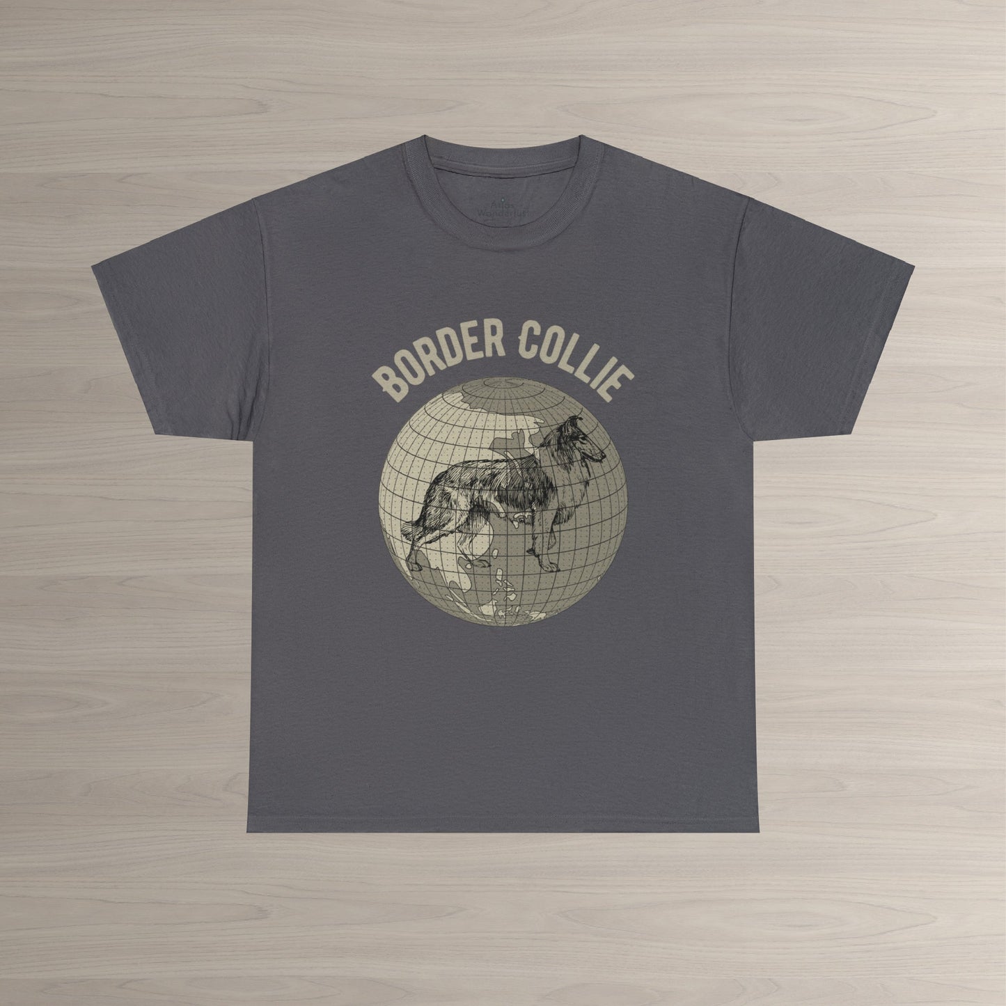 Border Collie T-Shirt, Old-World Map Tee Atlas Wanderlust