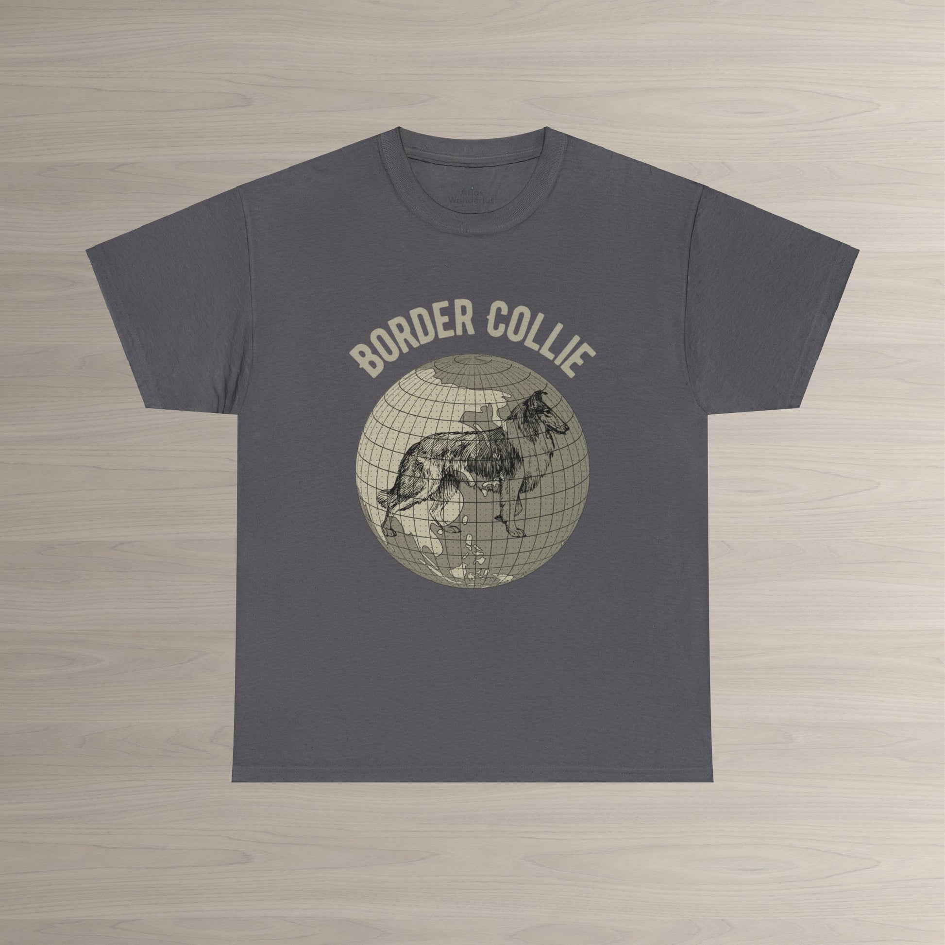 Border Collie T-Shirt, Old-World Map Tee Atlas Wanderlust