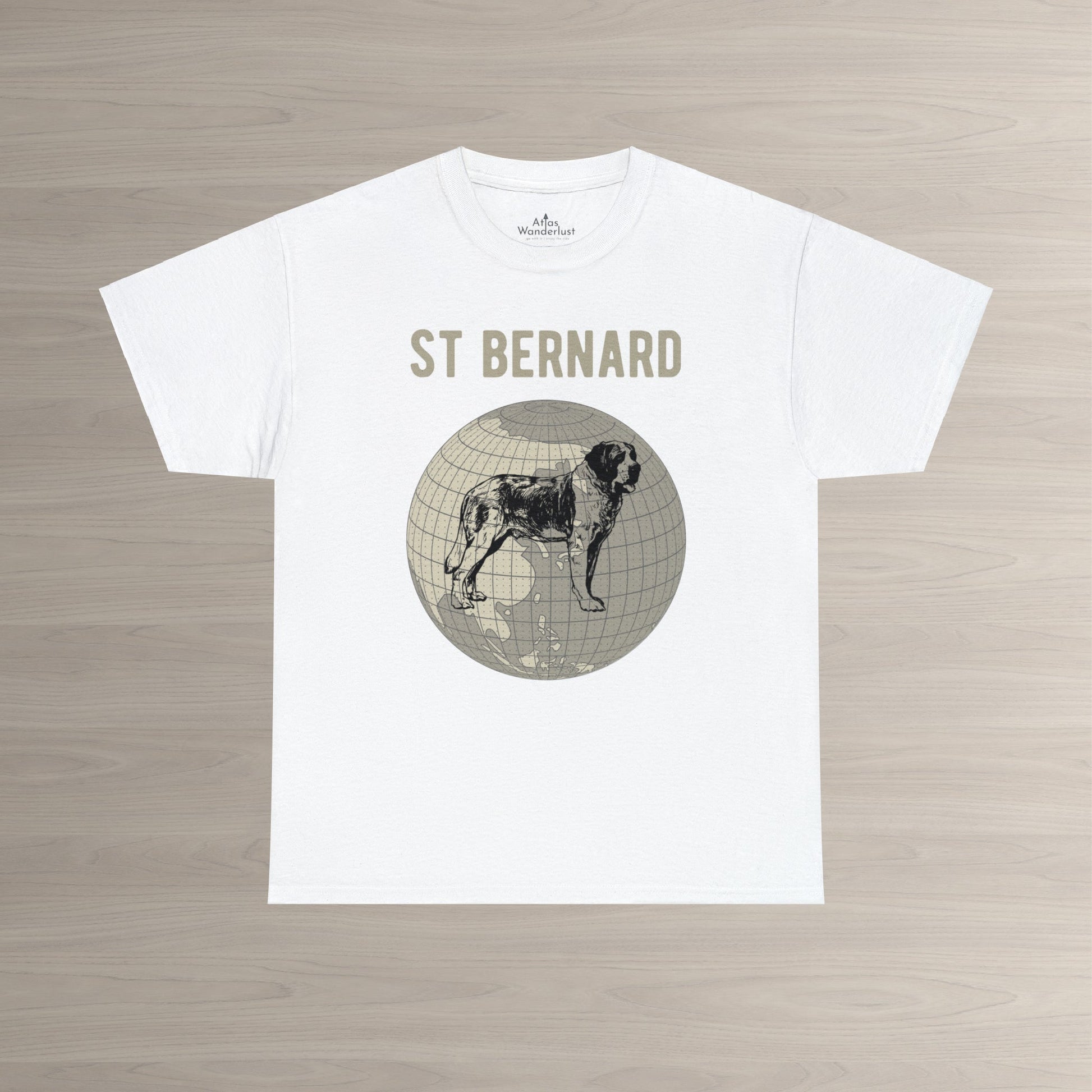 St Bernard T-Shirt, Old-World Map Tee Atlas Wanderlust