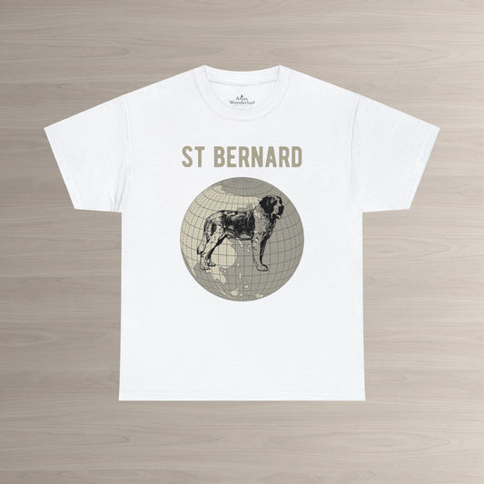 St Bernard T-Shirt, Old-World Map Tee Atlas Wanderlust