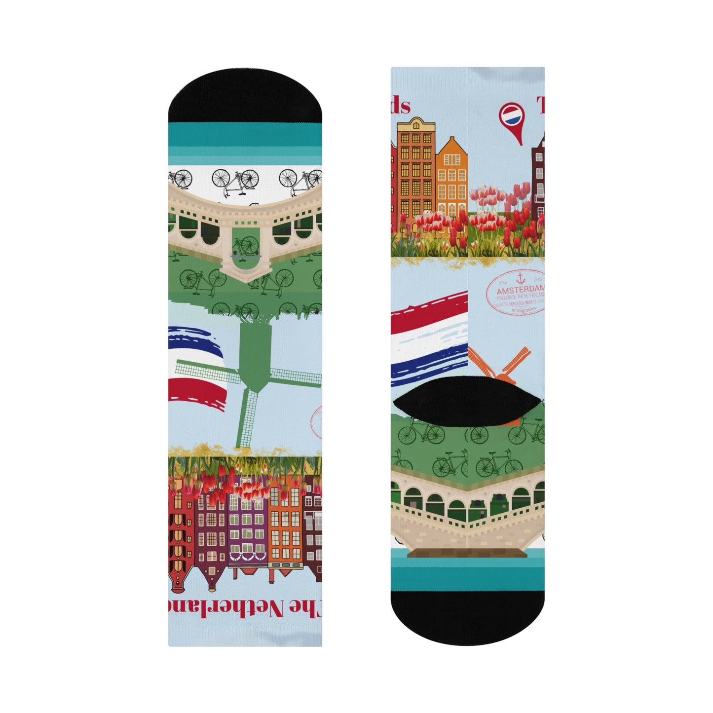 Netherlands Socks – Holland Travel Crew Socks Inspired by Culture & Design Atlas Wanderlust