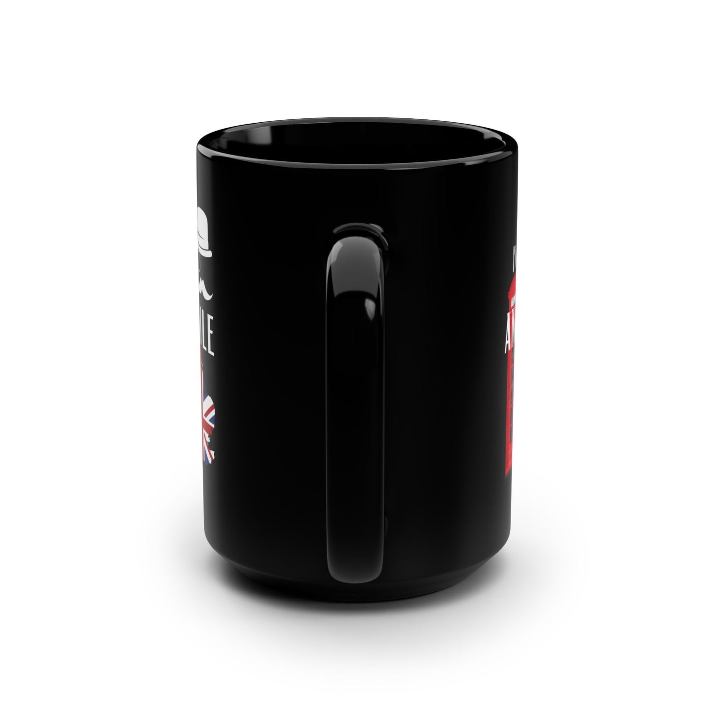 Anglophile 15 oz ceramic coffee mug with modern England and British culture inspired design