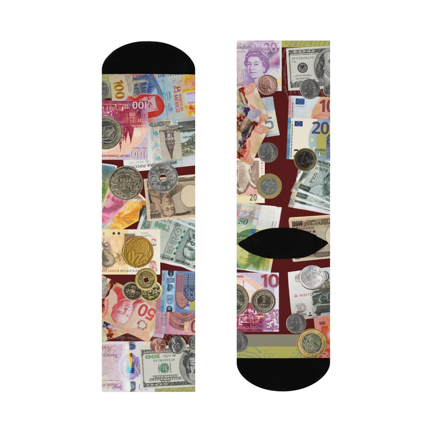 Numismatist unisex socks for coin collectors featuring a coin lover themed design