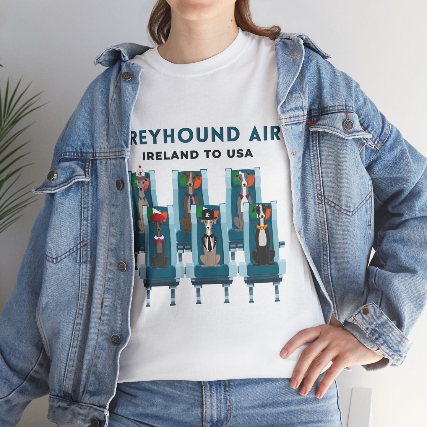 Greyhound Air Short Sleeve Shirt Ireland to USA Benefits Greyhound Rescue Atlas Wanderlust