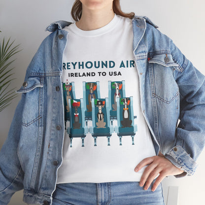 Greyhound Air Short Sleeve Shirt Ireland to USA Benefits Greyhound Rescue Atlas Wanderlust