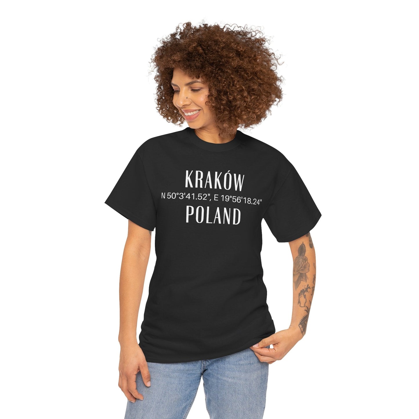 Krakow, Poland Coordinates T-Shirt Unisex Atlas Wanderlust