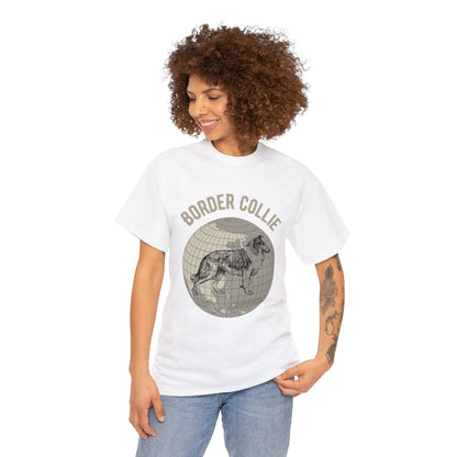 Border Collie T-Shirt, Old-World Map Tee Atlas Wanderlust