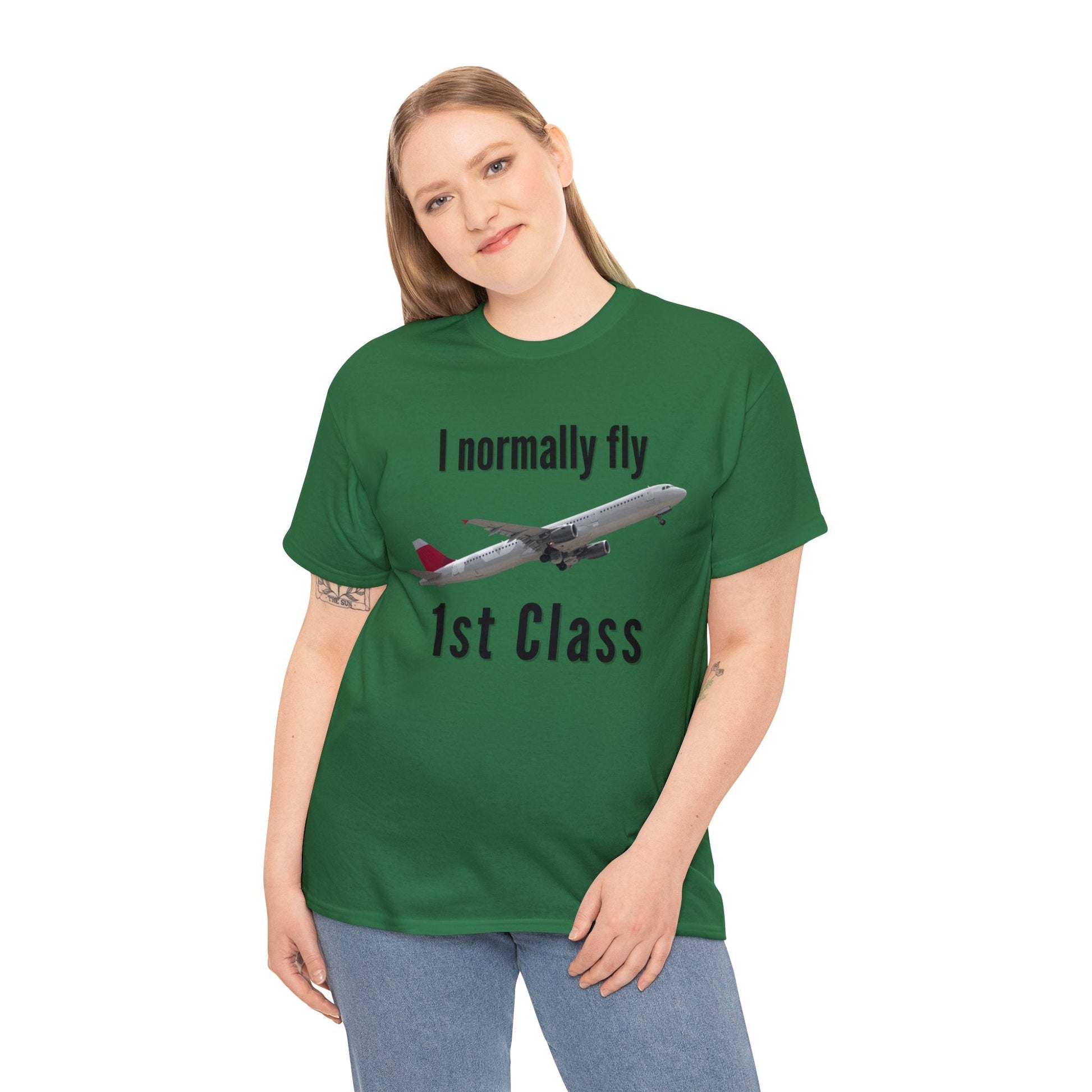 I normally Fly 1st Class T-Shirt, Funny Travel Tee Atlas Wanderlust