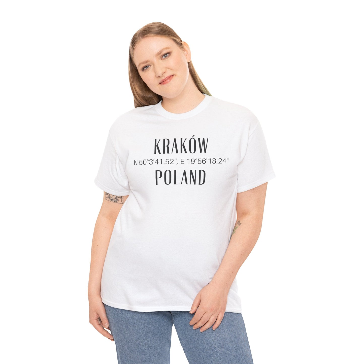 Krakow, Poland Coordinates T-Shirt Unisex Atlas Wanderlust