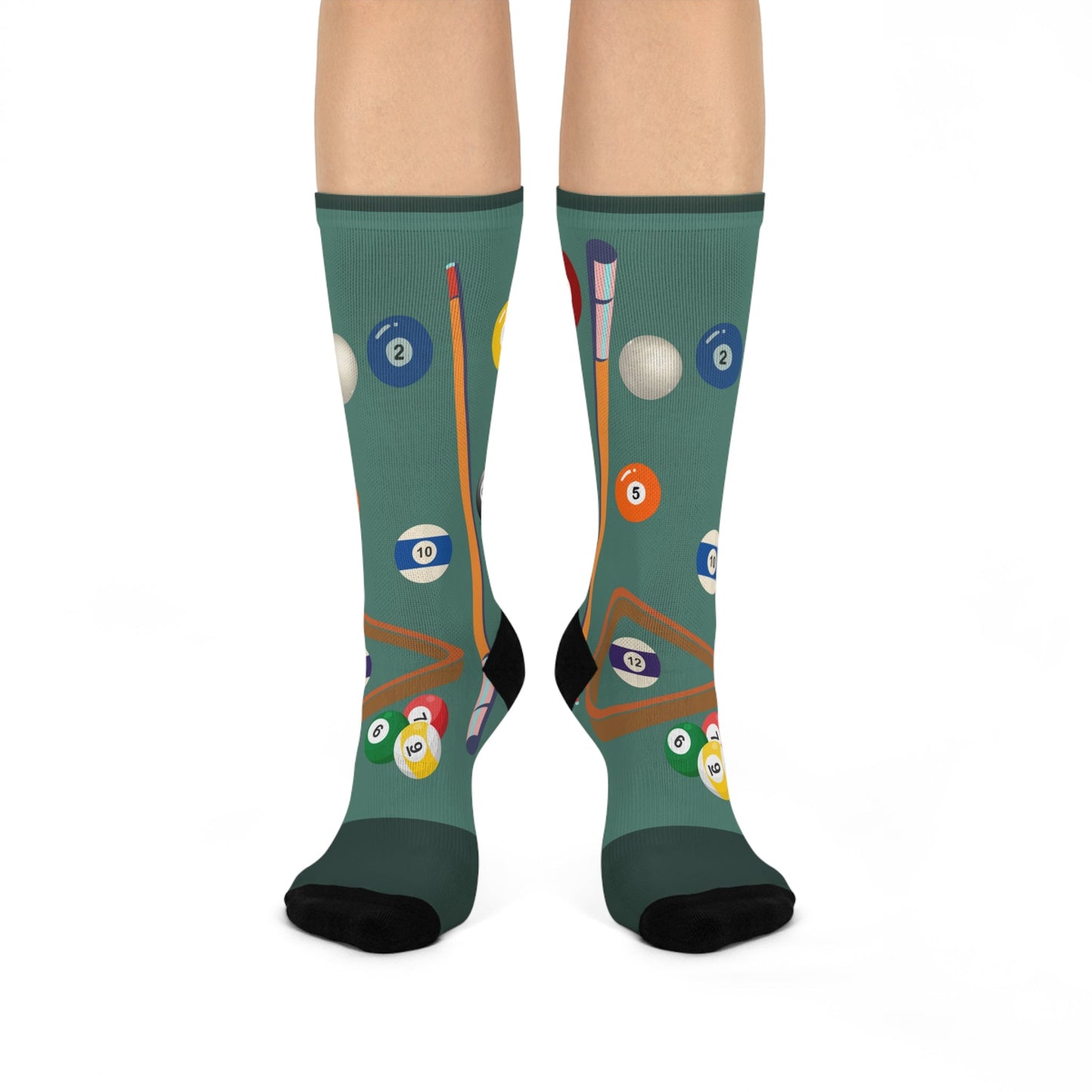Billiards Socks! Pool Table Hustle Unisex Adult Stretchy Mid Calf Original Atlas Wanderlust