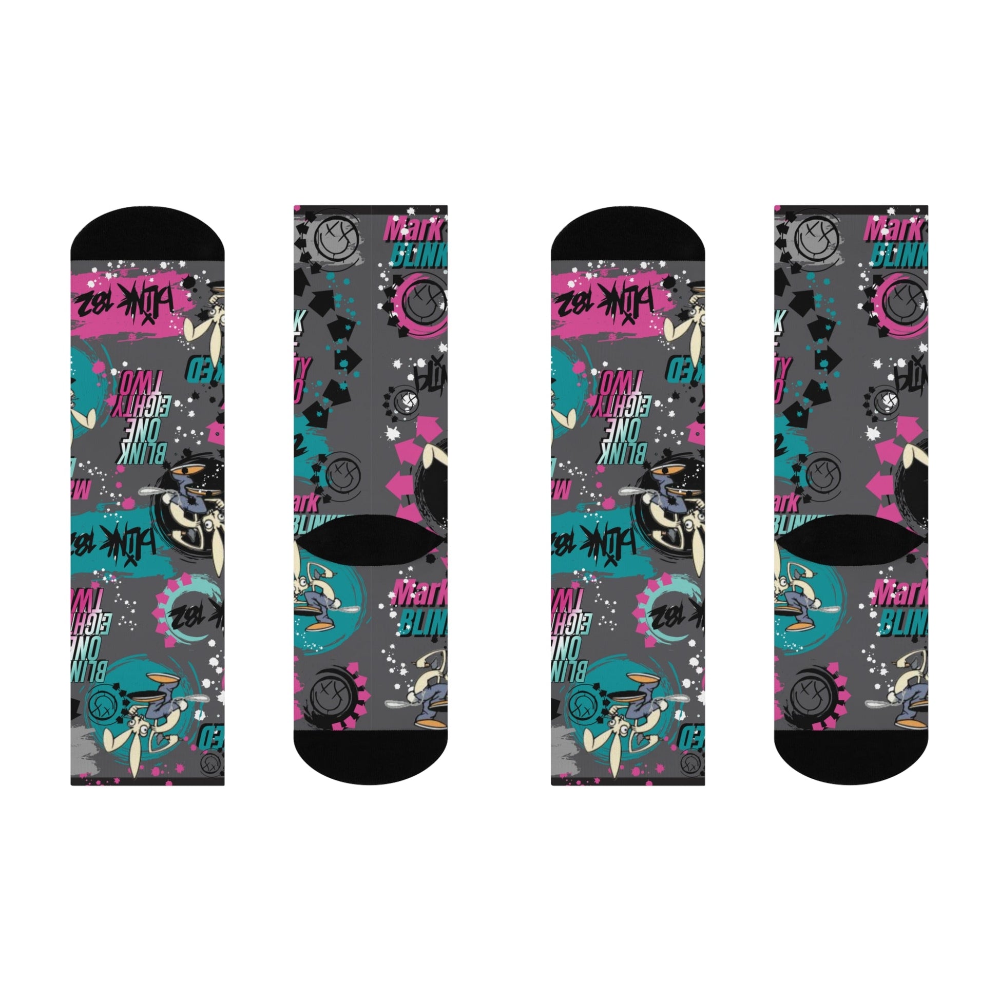 Blink 182 Socks, Mark Blinked Unisex Adult Mid Calf Atlas Wanderlust