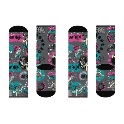 Blink 182 Socks, Mark Blinked Unisex Adult Mid Calf Atlas Wanderlust