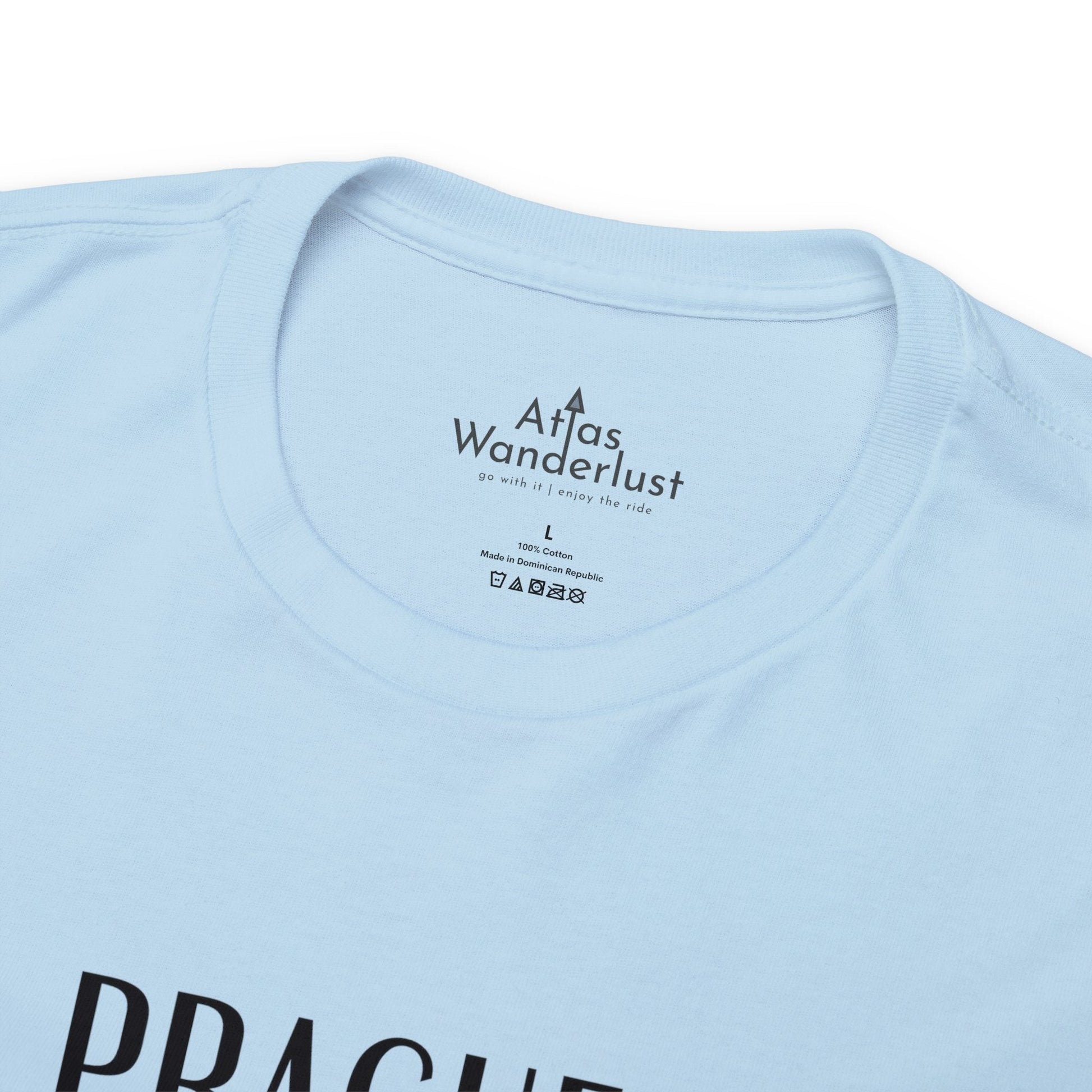 Prague Czech Republic Coordinates T-Shirt, Praha Tee Atlas Wanderlust