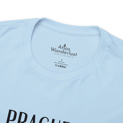 Prague Czech Republic Coordinates T-Shirt, Praha Tee Atlas Wanderlust
