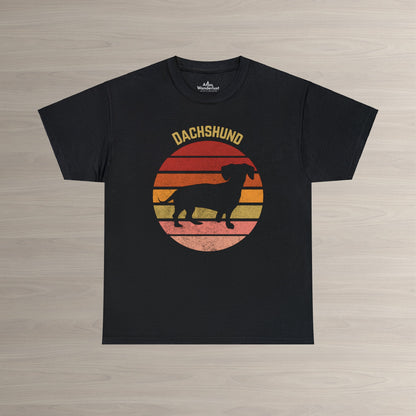 Dachshund T-Shirt, Retro Wiener Dog tee Atlas Wanderlust